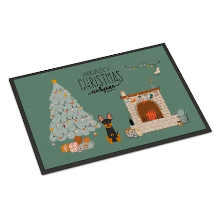 Carolines Treasures 24 x 36 in. English Toy Terrier Christmas Everyone Indoor or Outdoor Mat CK7672JMAT
